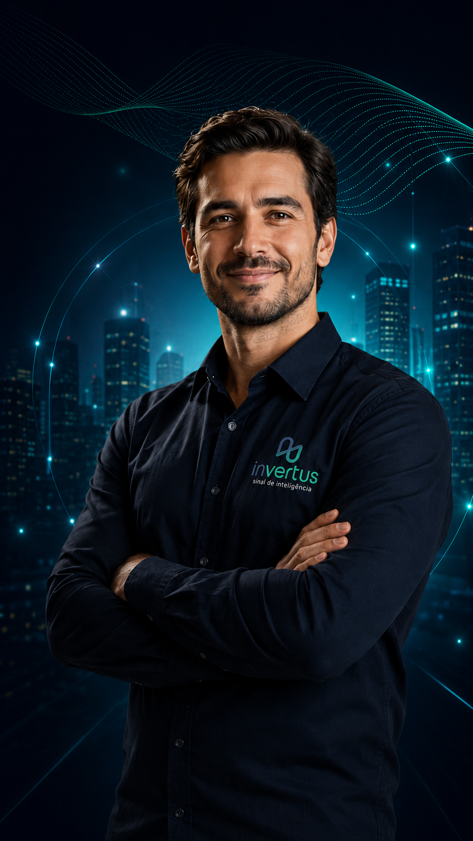 Profissional Invertus representando comunicação empresarial inteligente